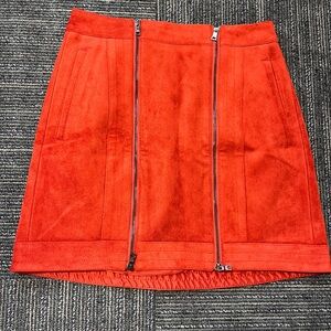 NWT BCBG MAXAZRIA Burnt Orange Suede Mini Skirt in Rustic Size XXS - 26